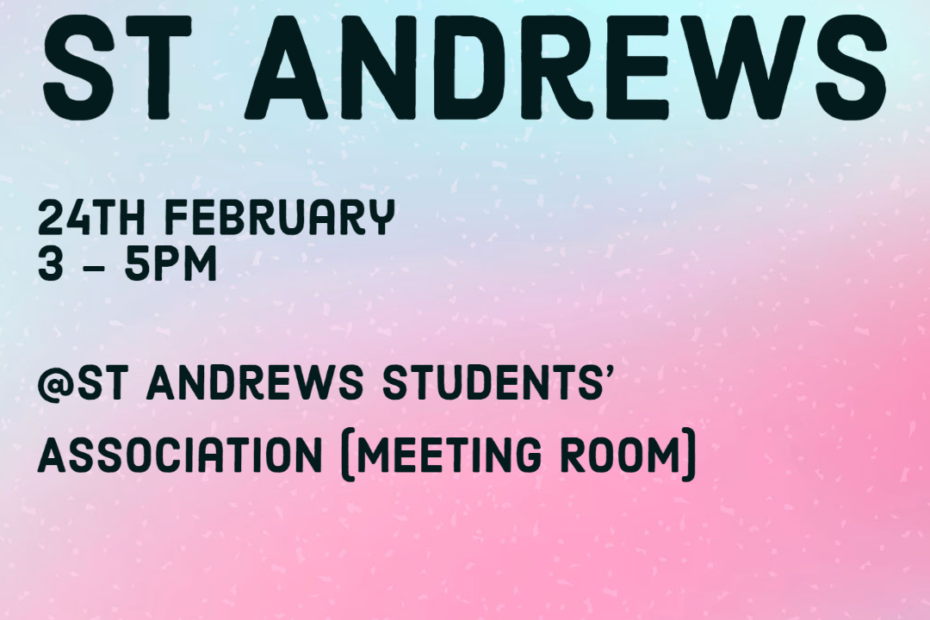 a graphic that depicts a colourful background on which is written that the Catullan Identities workshop for St Andrews will take place on the 24th February 3-5pm in the Meeting Room of the St Andrews Students' Association Building.